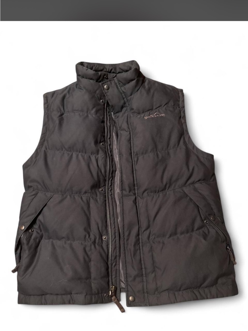 Eddie Bauer Men's Black Quilted Down Filled Puffer Vest - Outdoor Insulated Vest